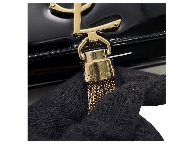 Borsa a tracolla con catena Yves Saint Laurent Paris Nero - vista 13