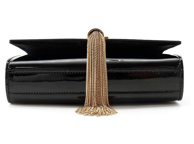 Borsa a tracolla con catena Yves Saint Laurent Paris Nero - vista 3