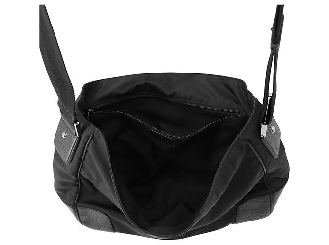 Borsa a tracolla in pelle e nylon con logo GG in rilievo di Gucci Nero - vista 5