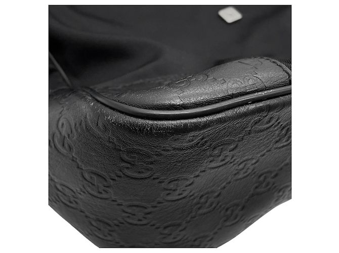 Borsa a tracolla in pelle e nylon con logo GG in rilievo di Gucci Nero - vista 7
