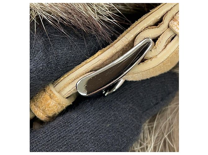 Borsa Tote Prada in pelliccia beige - vista 13