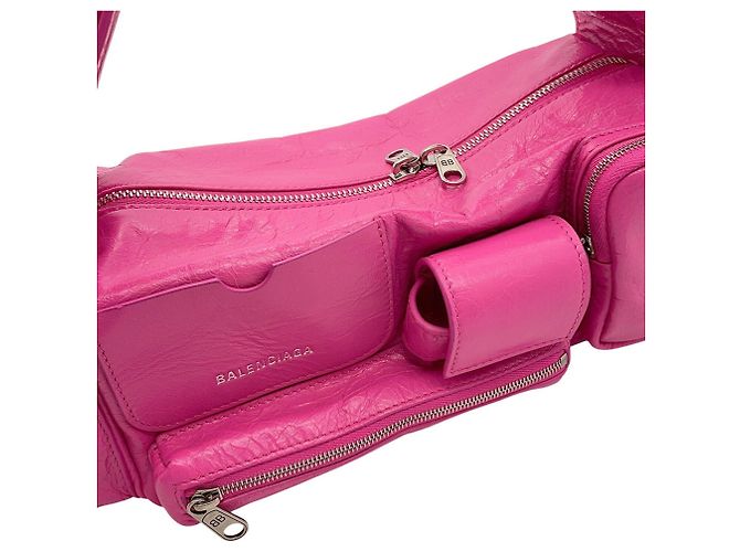 Borsa a tracolla Balenciaga in pelle rosa - vista 14