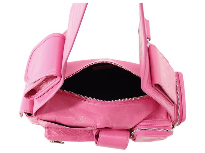 Borsa a tracolla Balenciaga in pelle rosa - vista 5