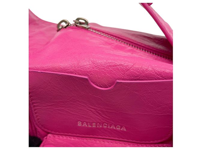 Borsa a tracolla Balenciaga in pelle rosa - vista 7