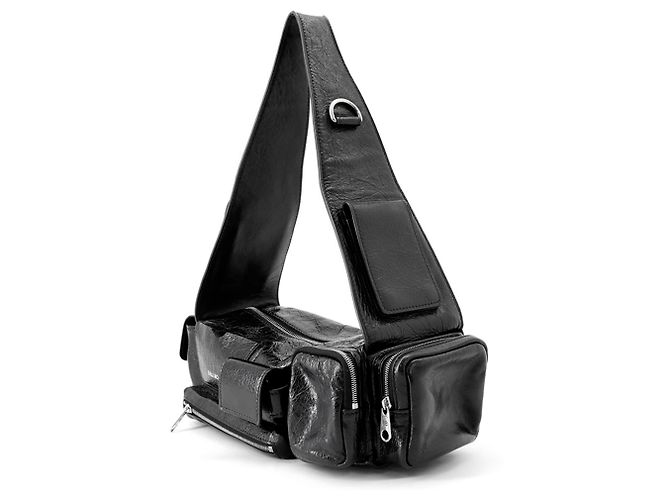 Borsa a tracolla Balenciaga in pelle nera Nero - vista 2