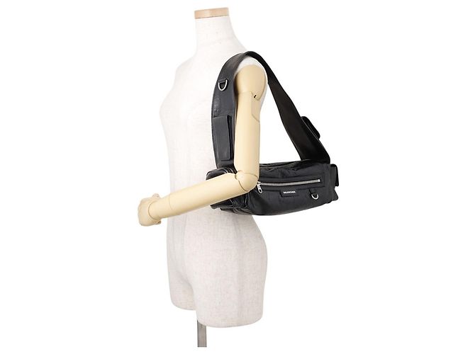 Borsa a tracolla Balenciaga in pelle nera Nero - vista 4