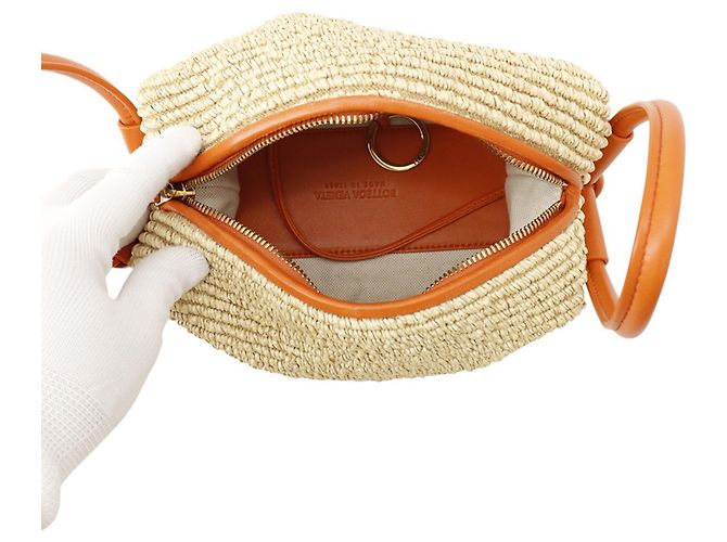 Borsa Bottega Veneta Loop in pelle e rafia Marrone - vista 6