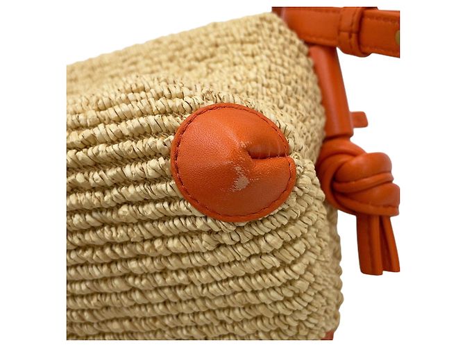 Borsa Bottega Veneta Loop in pelle e rafia Marrone - vista 7