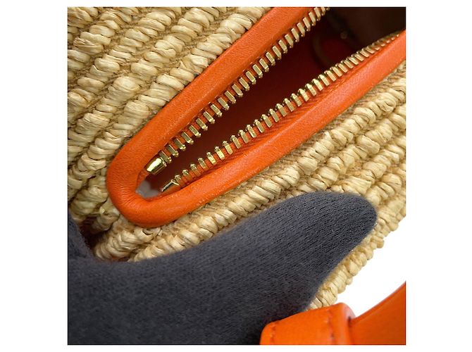 Borsa Bottega Veneta Loop in pelle e rafia Marrone - vista 8