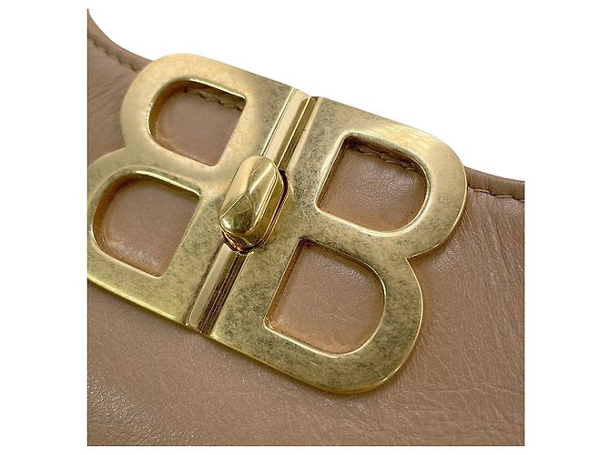 Borsa Balenciaga BB Soft Hobo in pelle beige - vista 11