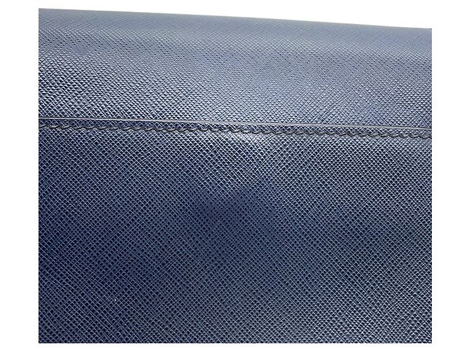 Borsa a tracolla Prada Triangle in pelle Saffiano Arancione Blu navy - vista 10