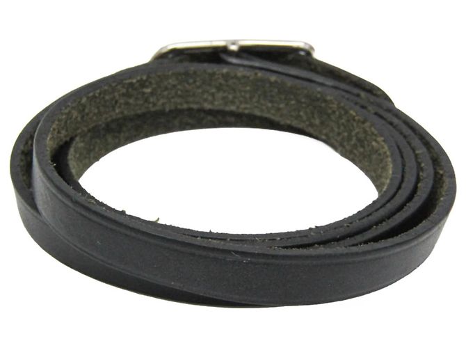 Hermès Fivela Hermes Double Tour em couro Preto - vista 2
