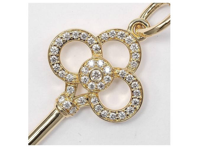 Pendente Crown Key Tiffany & Co. in oro giallo 18K e diamanti D'oro - vista 3