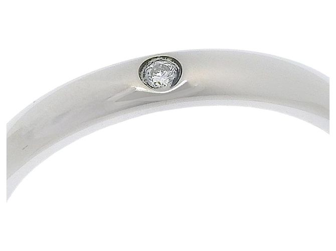Cartier 1895 Ehering Platin mit Diamant 2.2 mm Silber - Ansicht 3