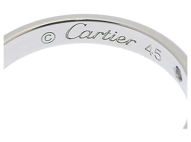 Cartier 1895 Ehering Platin mit Diamant 2.2 mm Silber - Ansicht 4