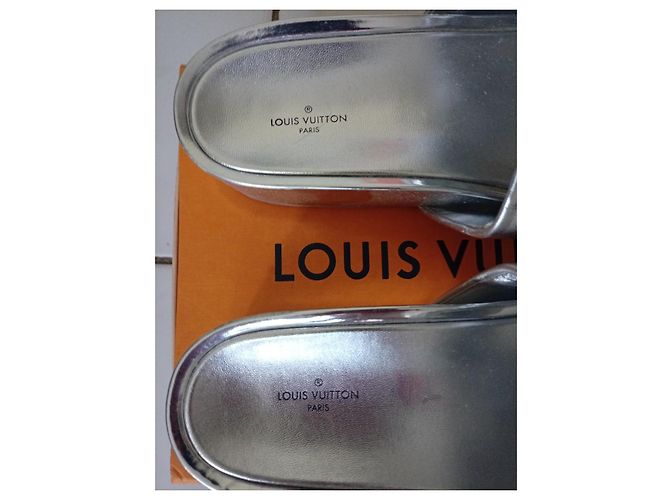 Sandali platform Louis Vuitton Monogram argentati Argento - vista 2