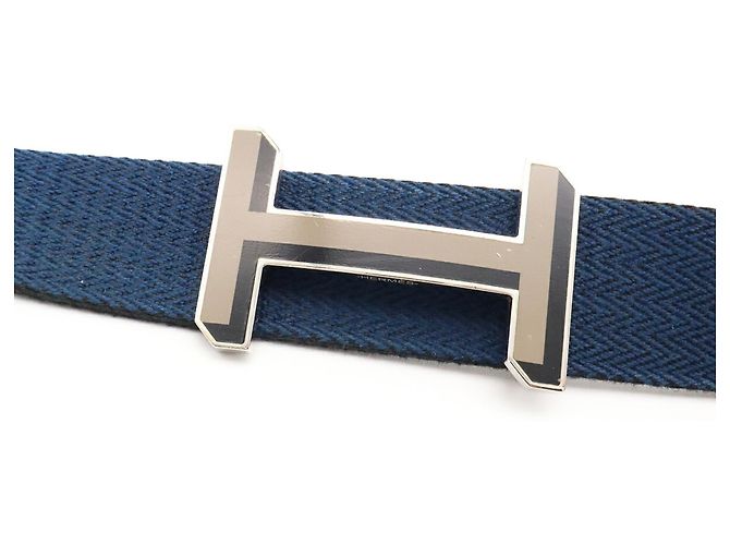 Hermès Hermes H-buckle Wendelgürtel Blau Grau Marineblau - Ansicht 4