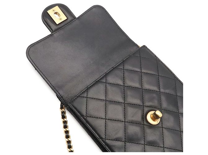 Borsa a tracolla Pochette Chanel Matelassé Coco Mark Chain Nero - vista 8