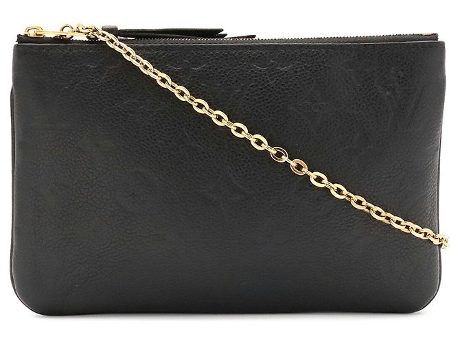 Louis Vuitton Monogram Empreinte Pochette Double Zip Chain Shoulder Bag Nero - vista 2
