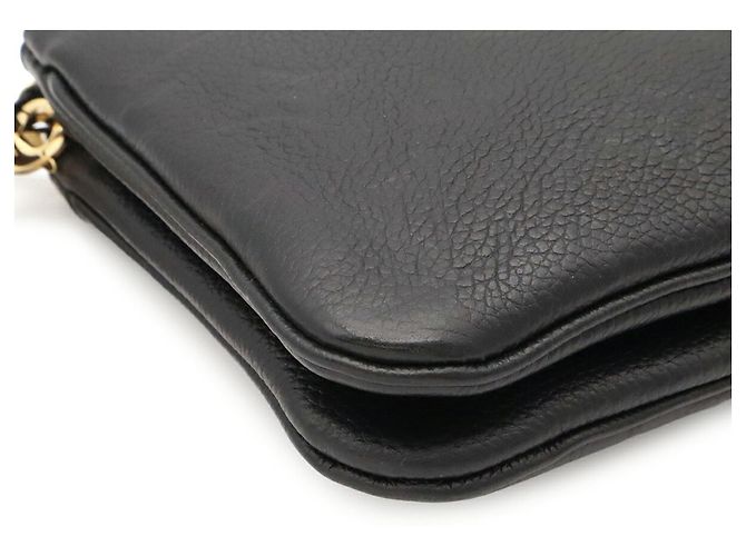 Louis Vuitton Monogram Empreinte Pochette Double Zip Chain Shoulder Bag Nero - vista 4