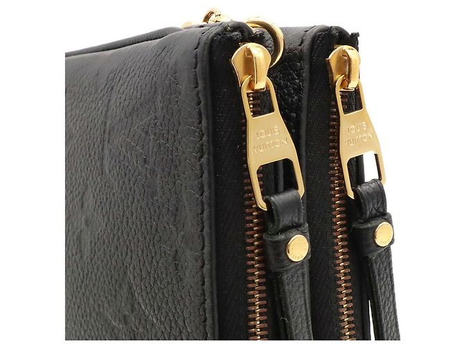 Louis Vuitton Monogram Empreinte Pochette Double Zip Chain Shoulder Bag Nero - vista 6