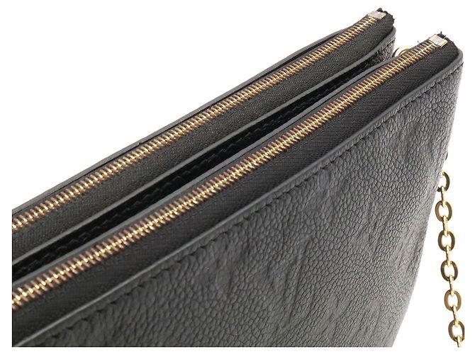 Louis Vuitton Monogram Empreinte Pochette Double Zip Chain Shoulder Bag Nero - vista 7