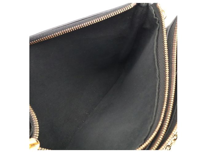 Louis Vuitton Monogram Empreinte Pochette Double Zip Chain Shoulder Bag Nero - vista 8