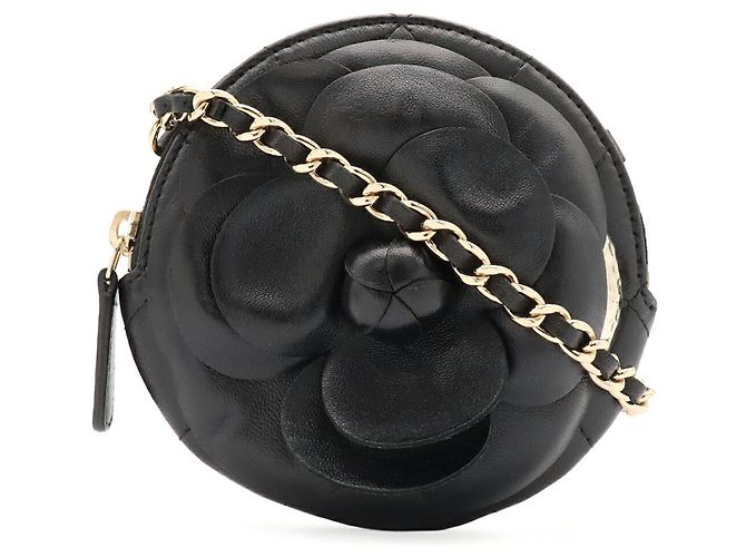 Borsa a spalla Pochette Chanel Camellia Matelassé con catena Nero - vista 2