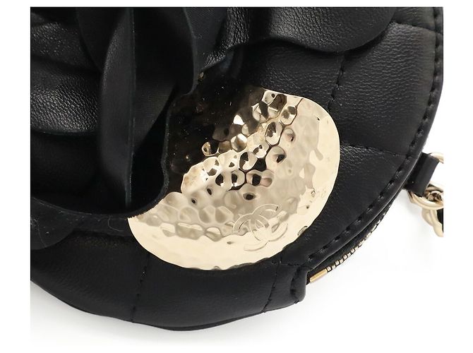 Borsa a spalla Pochette Chanel Camellia Matelassé con catena Nero - vista 7