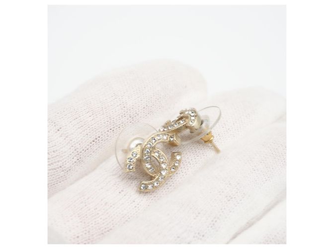 Orecchini a lobo Chanel Coco Mark con strass D'oro - vista 10