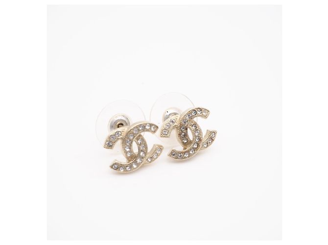 Orecchini a lobo Chanel Coco Mark con strass D'oro - vista 2