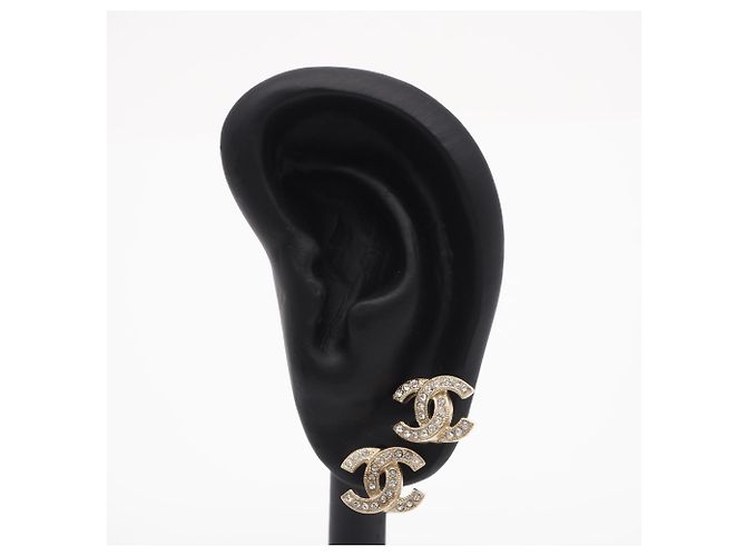 Orecchini a lobo Chanel Coco Mark con strass D'oro - vista 5