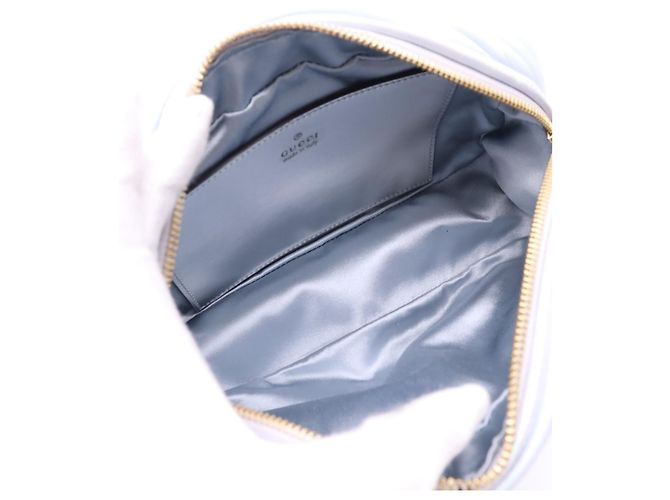 Borsa a spalla Small matelassé Gucci GG Marmont Blu - vista 16