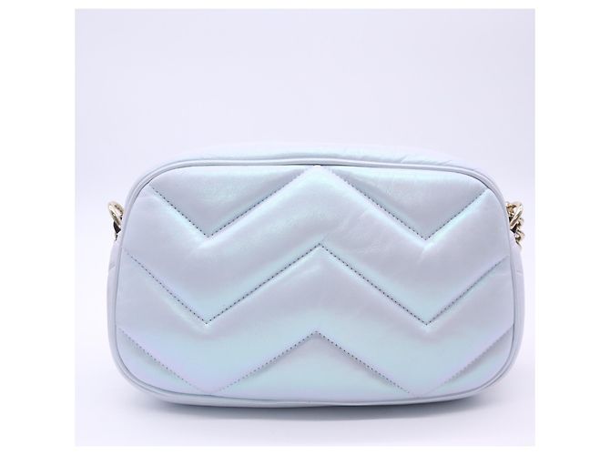Borsa a spalla Small matelassé Gucci GG Marmont Blu - vista 2