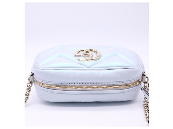 Borsa a spalla Small matelassé Gucci GG Marmont Blu - vista 8