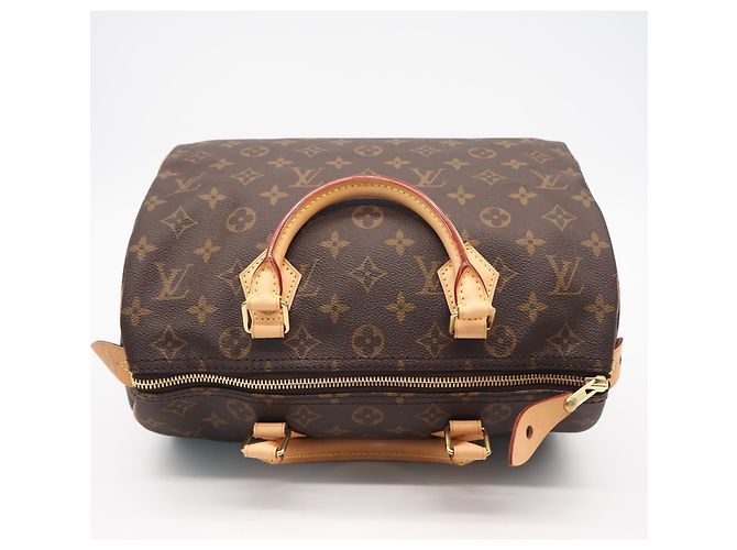 Borsa Louis Vuitton Monogram Speedy 30 Marrone Beige - vista 7