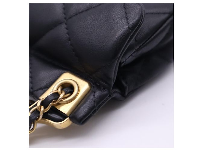Timeless Chanel Matelassé Mini Chain Wallet Schwarz - Ansicht 11