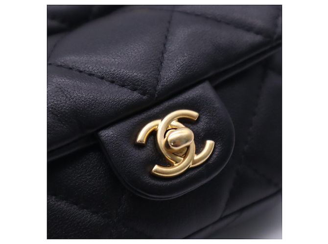 Timeless Chanel Matelassé Mini Chain Wallet Schwarz - Ansicht 12