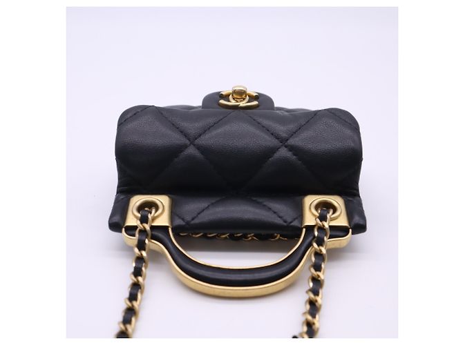 Timeless Chanel Matelassé Mini Chain Wallet Schwarz - Ansicht 7