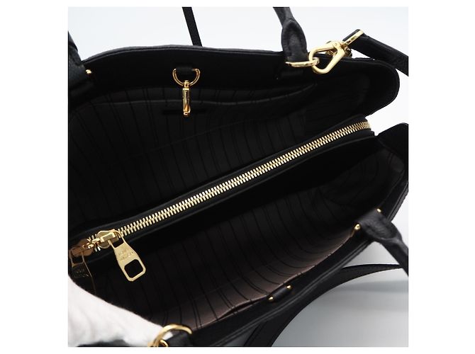 Borsa Louis Vuitton Monogram Empreinte Montaigne MM Noir Nero - vista 10