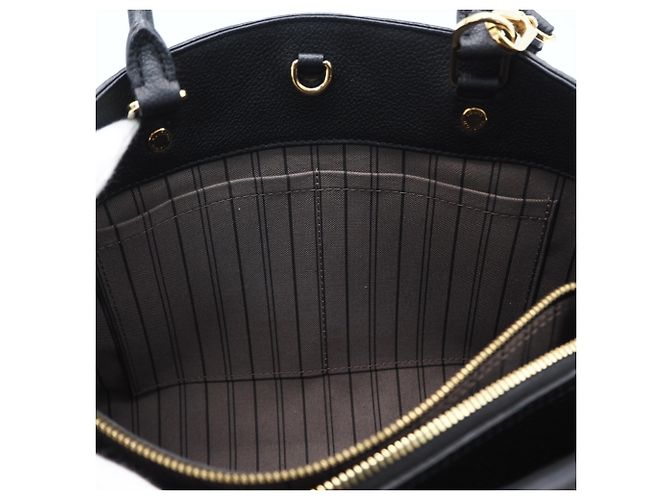 Borsa Louis Vuitton Monogram Empreinte Montaigne MM Noir Nero - vista 13