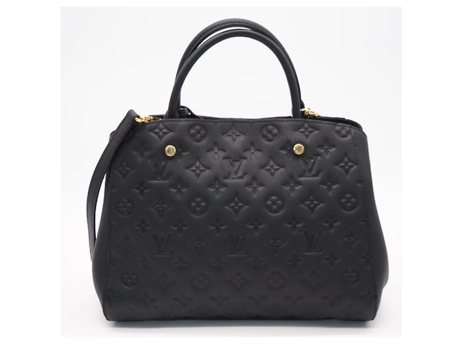 Borsa Louis Vuitton Monogram Empreinte Montaigne MM Noir Nero - vista 2