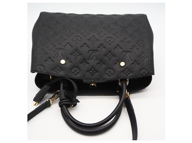 Borsa Louis Vuitton Monogram Empreinte Montaigne MM Noir Nero - vista 6