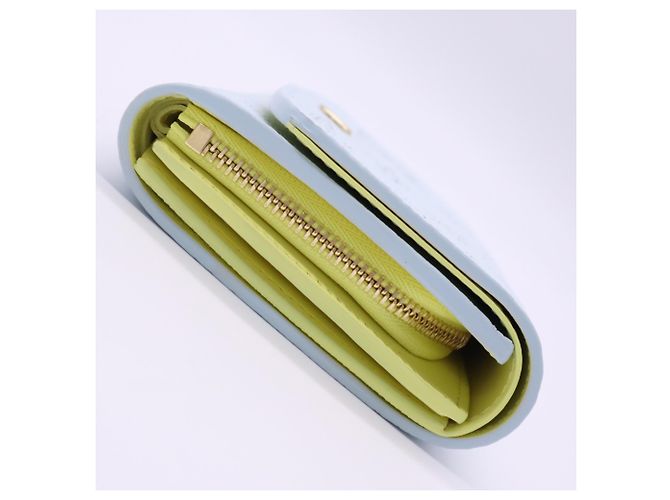 Louis Vuitton Mahina Portefeuille Iris Compact Wallet Blu Giallo - vista 6