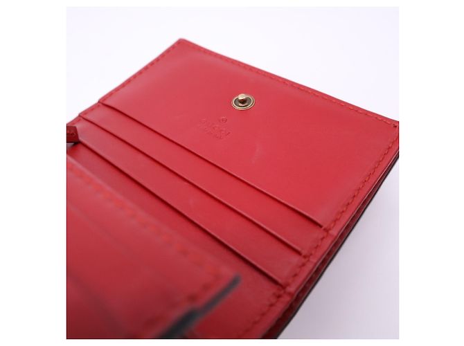 Cartera compacta Gucci GG Supreme Cherry Roja Verde - vista 13