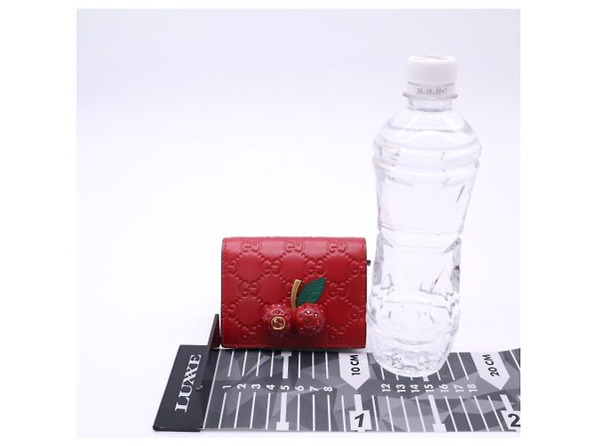 Cartera compacta Gucci GG Supreme Cherry Roja Verde - vista 3