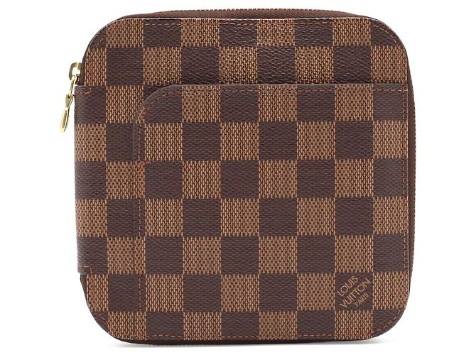 Portafoglio Bi-fold Rotondo Louis Vuitton Damier Olaf e Porta Passaporti Marrone - vista 2
