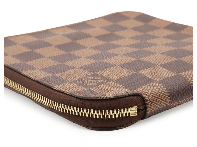 Portafoglio Bi-fold Rotondo Louis Vuitton Damier Olaf e Porta Passaporti Marrone - vista 4