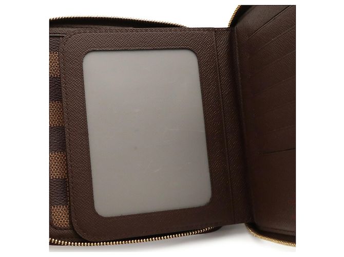 Portafoglio Bi-fold Rotondo Louis Vuitton Damier Olaf e Porta Passaporti Marrone - vista 8