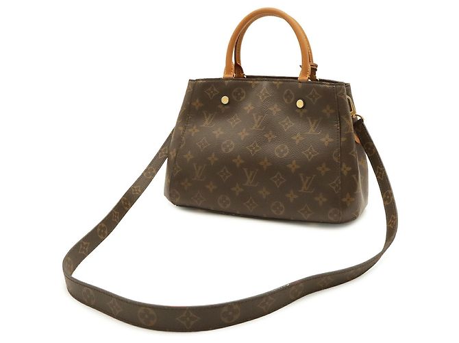 Borsa Louis Vuitton Monogram Montaigne BB Marrone - vista 3